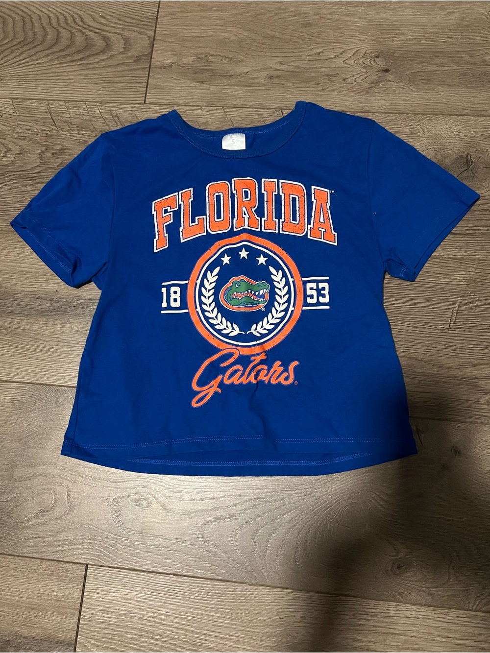 Florida Gators Juniors Royal Blue Graphic Crop Top Tee